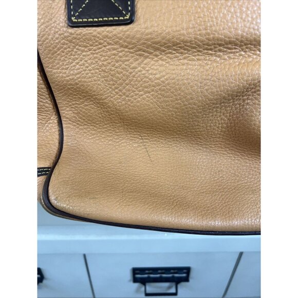 Dooney & Bourke Vintage Pebbled Leather Orange Brown Tote Handbag Purse - Picture 4 of 15